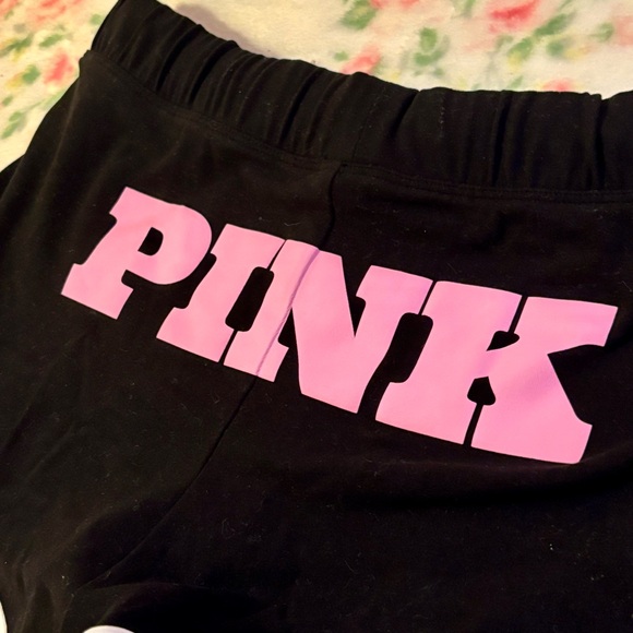 PINK Victoria's Secret Black Soft Modal Micro Shorts with PINK Logo Y2K Size M - Picture 3 of 7